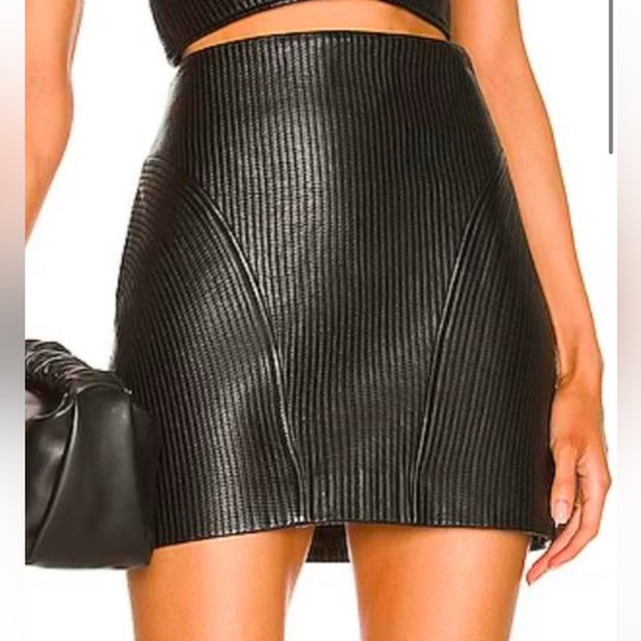 Lovers and Friends Peli Leather Mini Skirt Medium